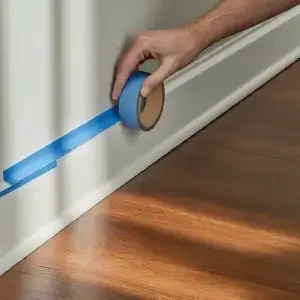 mask off trim in the wall