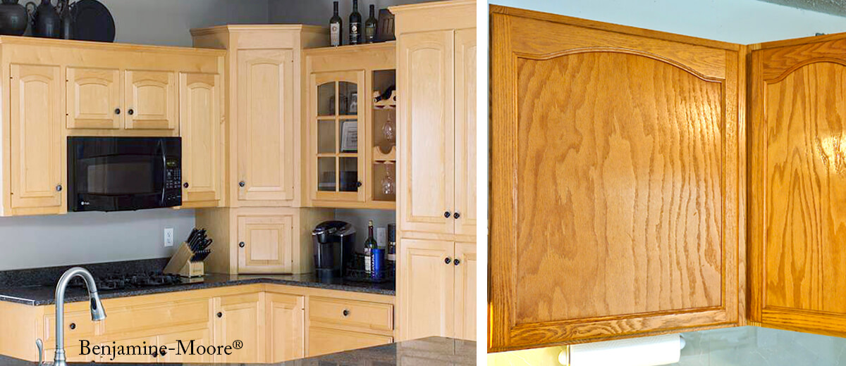 varnished kitchen cabinet